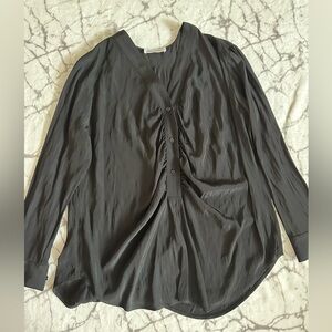 Mela Purdie VINE SHIRT top Black 12 , Romantic, Classic Ruffle